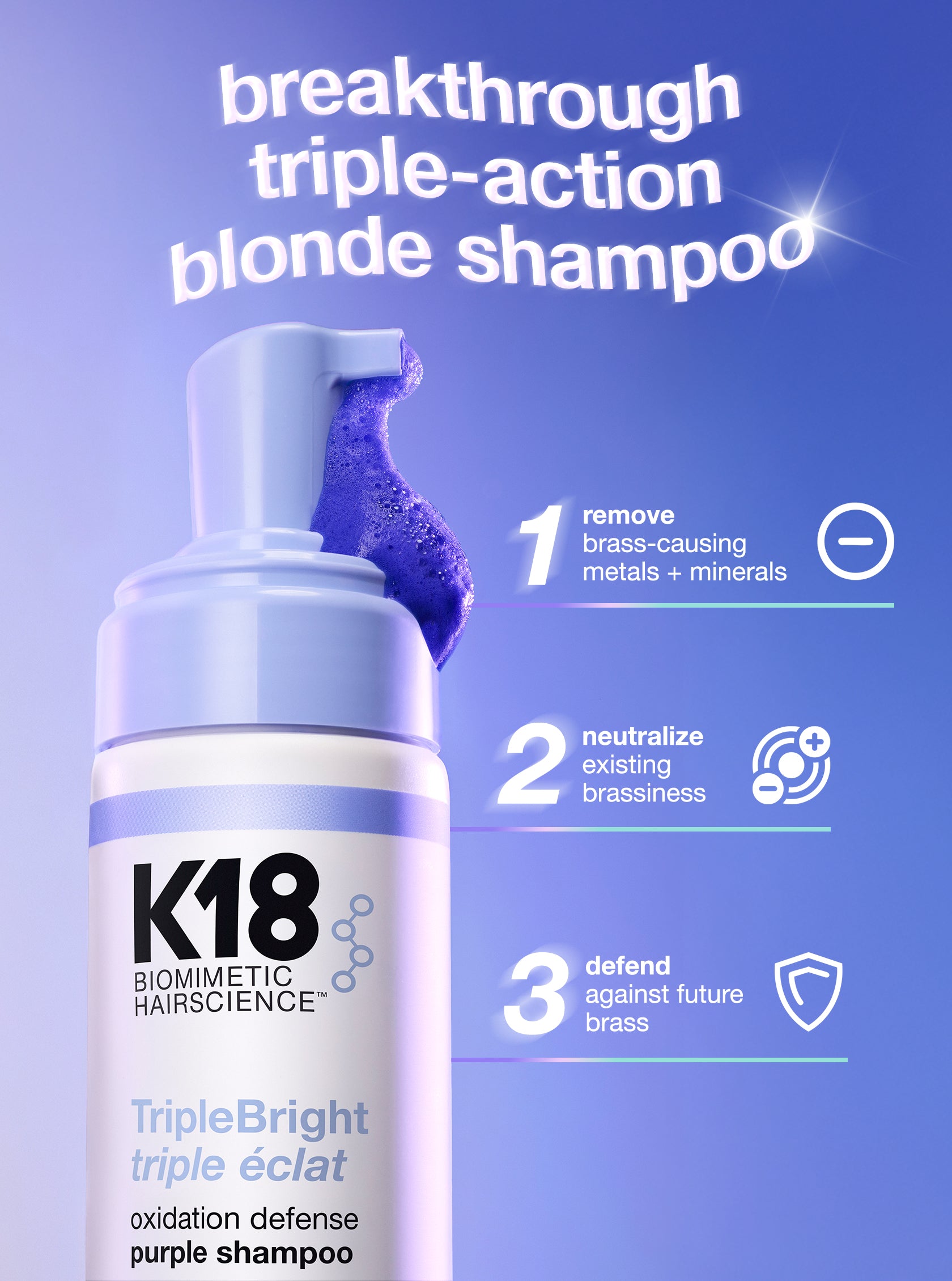 TripleBright oxidation defense purple shampoo 125ml - K18 Australia