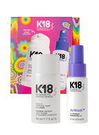 K18 Australia Repair + Refresh Holiday Kit featuring simple hair repair and conditioning products in sleek packaging.