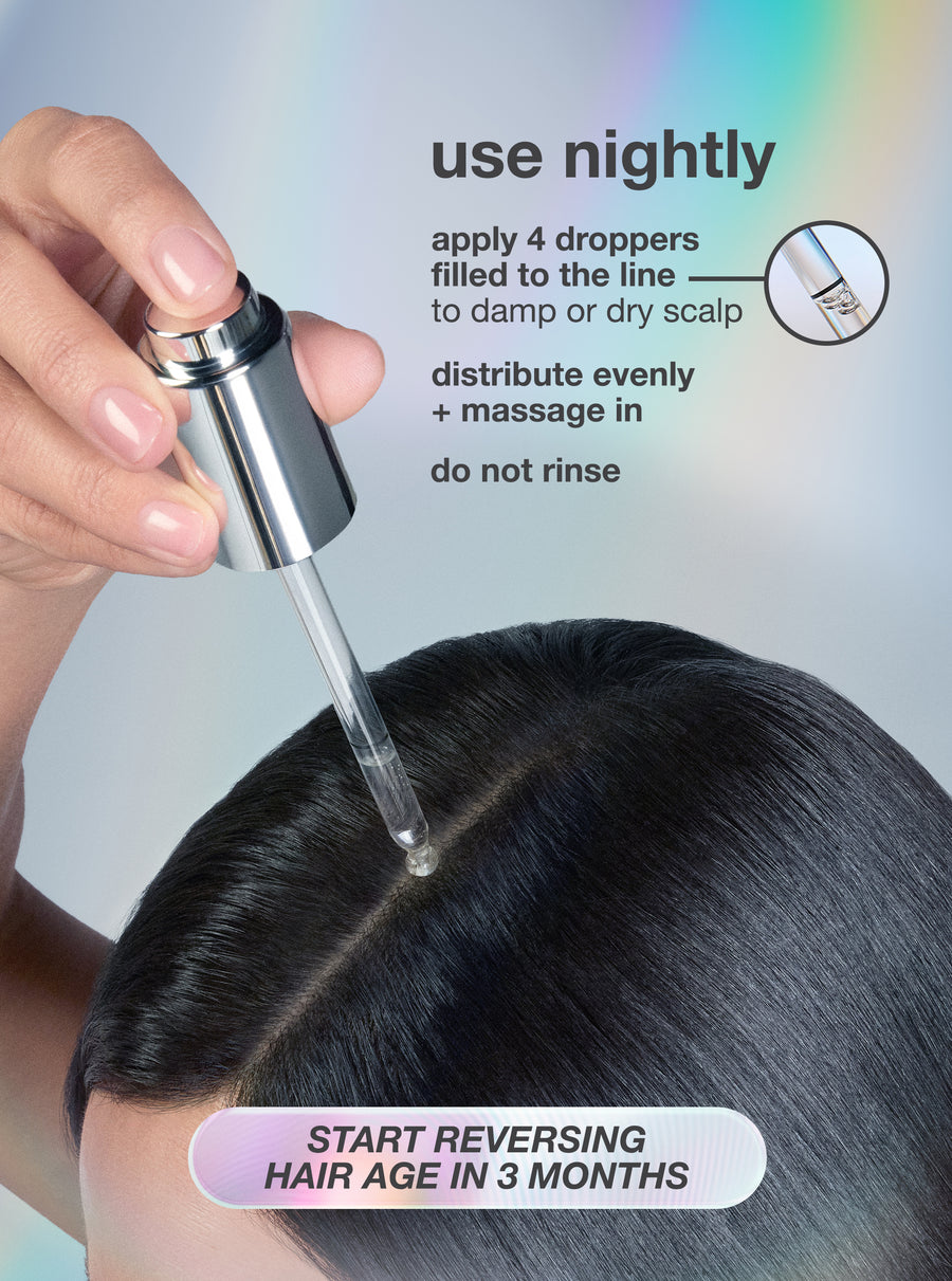 K18 Australia FutureIQ™ biomimetic hair longevity serum professional salon offer, showing the sleek serum bottle on display.